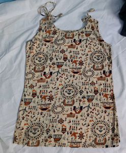 Sleeveless Tie up Short Kurta