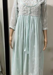 Mint Green Chikankari Gown