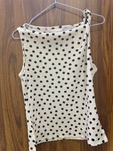 H&amp;M Textured Polka Dot Top