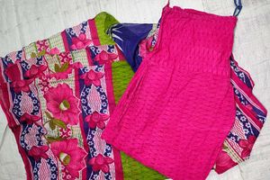 Vibrant Pink shalwar with Floral Dupatta
