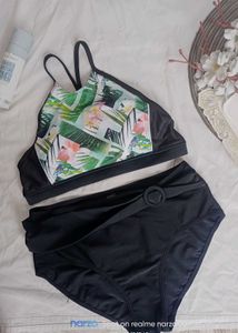 Stylish Tropical Print Bikini Set