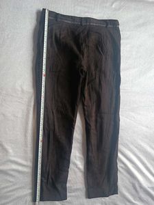 Women's straight dark brown trousers