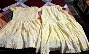 Yellow-white embroidered Peplum Garara Set