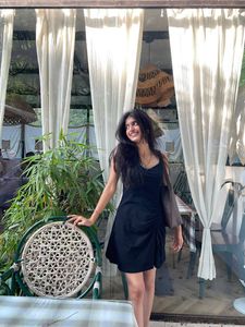Chic Black Ruched Mini sexy Dress