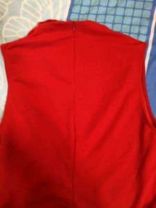 Chic Red Mock Neck Top