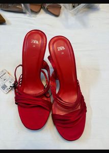 Zara Red Strappy Heels