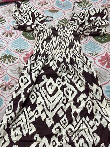 Boho Print Smocked Maxi Dress
