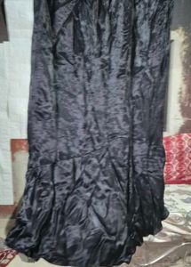Elegant Black Satin Maxi Skirt