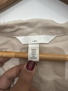 Casual Linen Blend Button-Up Shirt