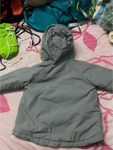Boy's Grey Fur Hooded Winter Jacket