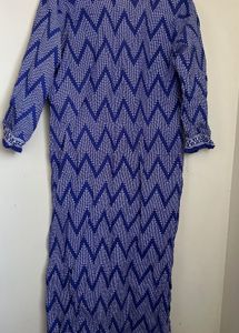 Set of Beautiful Blue Print Kurta and leggings