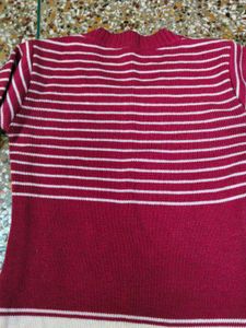 Striped Reindeer Knit Sweater