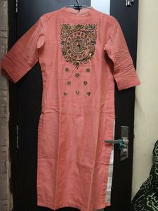 Embellished Peach Kurta