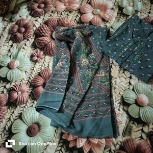 Designer Kurta Set with salwar and cotton dupatta