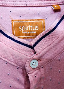 Micro Print Henley Neck