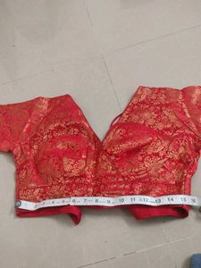 Red &amp; Gold Brocade Blouse