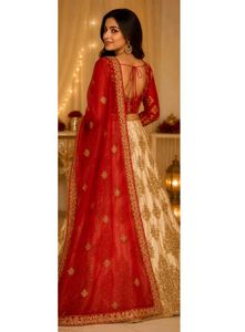 Elegant Gold Embroidered Lehenga Set