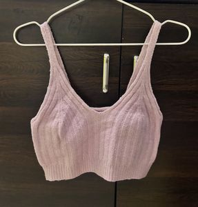 Lavender Knit Crop Top