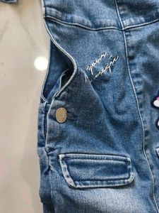Kids Denim Overalls with Unicorn &amp; Star Applique