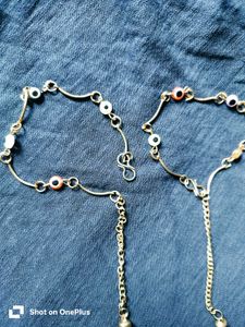 Evil Eye Anklets with Bell Charm