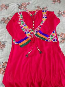 Beautiful Embroidered Kurta Set with under shirt