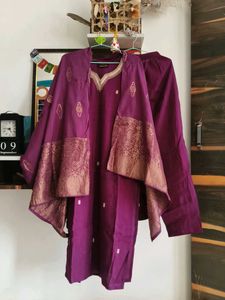 Elegant Purple Embroidered Suit