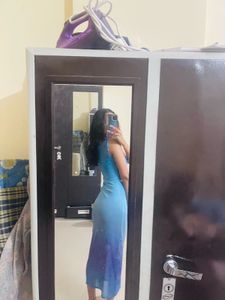 Blue Ombre Bodycon Midi Dress