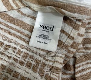 SEEDTEEN Striped Button Crop Top