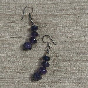 92.5 Amethyst Beaded Dangle Earrings