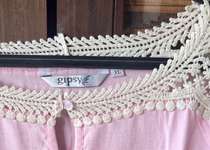 Pretty Pink Crocheted Neck Kurta
