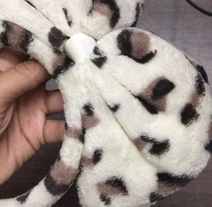 Leopard Print Fur Bow Hairband