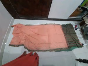 Pure Cotton Embroidery Work Saree And Blouse