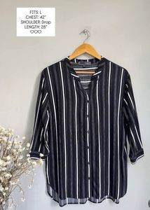 Chic Striped Button-Up Tunic