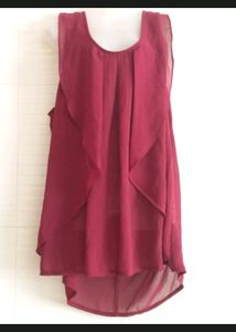 Maroon Frill Top Tunic New Overseas Brand
