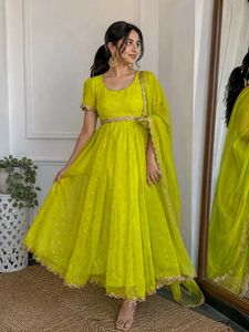 Stunning Lime Green Anarkali Gown