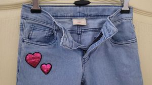 Excellent condition Girls' Light Wash Heart Jeans