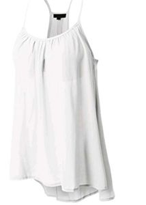 Sheer White Flowy Tank Top