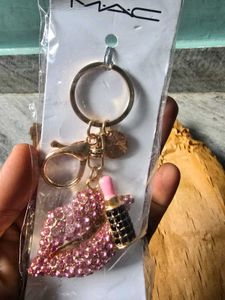 Mac Sparkly Lips &amp; Lipstick Keychain