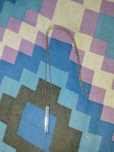 Men's Silver Bar Pendant Necklace