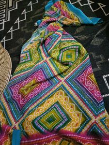 Vibrant Bandhani Print Saree