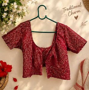 Maroon Printed Readymade Blouse
