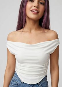 ‼️free delivery ‼️WHITE OFF SHOULDER TOP y2k chic