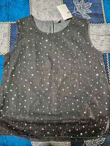 Sparkly Star Print Sleeveless Top