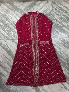 Vibrant Pink Ethnic lahenga with shrug