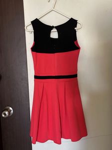 Chic Red &amp; Black Fit &amp; Flare Dress