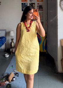 Sunny Yellow Casual Mini Dress