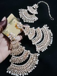 🎀Gorgeous Earrings with Maang Tikka ❤️