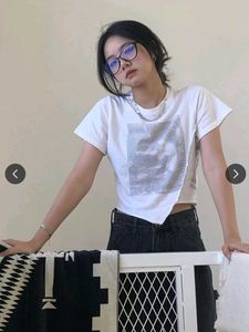 Graphic Print Asymmetrical T-Shirt! ⛓️🖇️