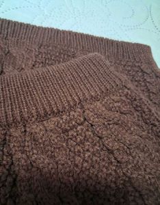 Brown Cable Knit Mini Skirt