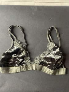 shein dark green velvet bra